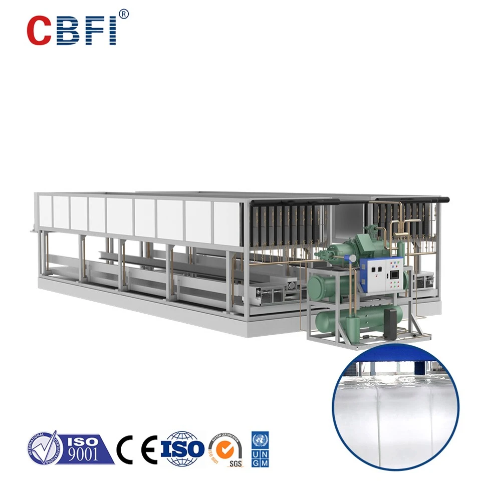 Rustfritt stål Direkte kjøling Ice Block Machine CE/ISO Certificate PLC Kontrollert 3-200 Ton/dag Kapasitet